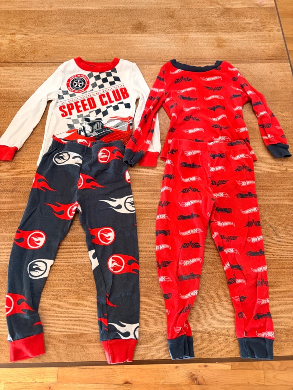 Boys Racing Pajama Set - Red, Navy & White
